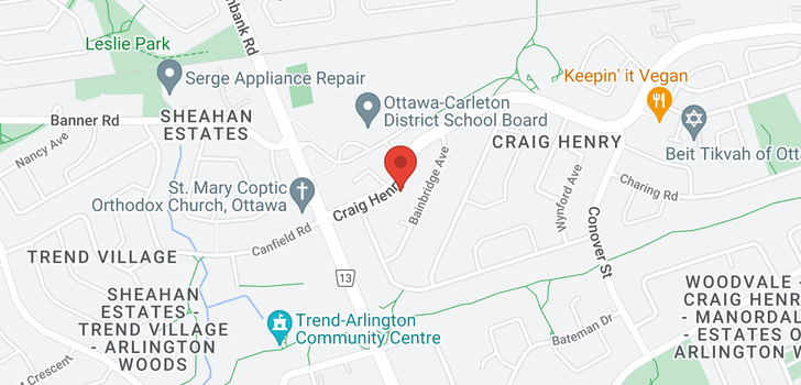 map of 28 CRAIG HENRY DRIVE